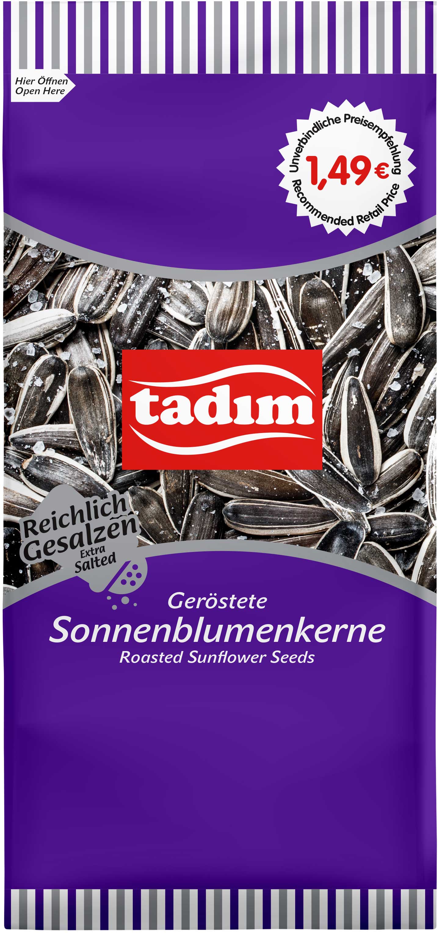 Geröstete Sonnenblumenkerne "reichlich gesalzen"